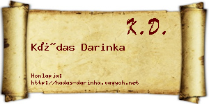 Kádas Darinka névjegykártya